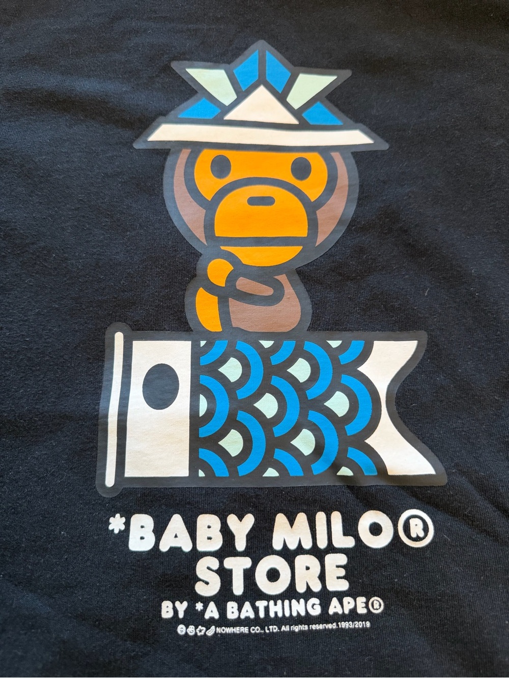 Baby Milo® Store Black Graphic Short Sleeve Tee by A Bathing Ape®